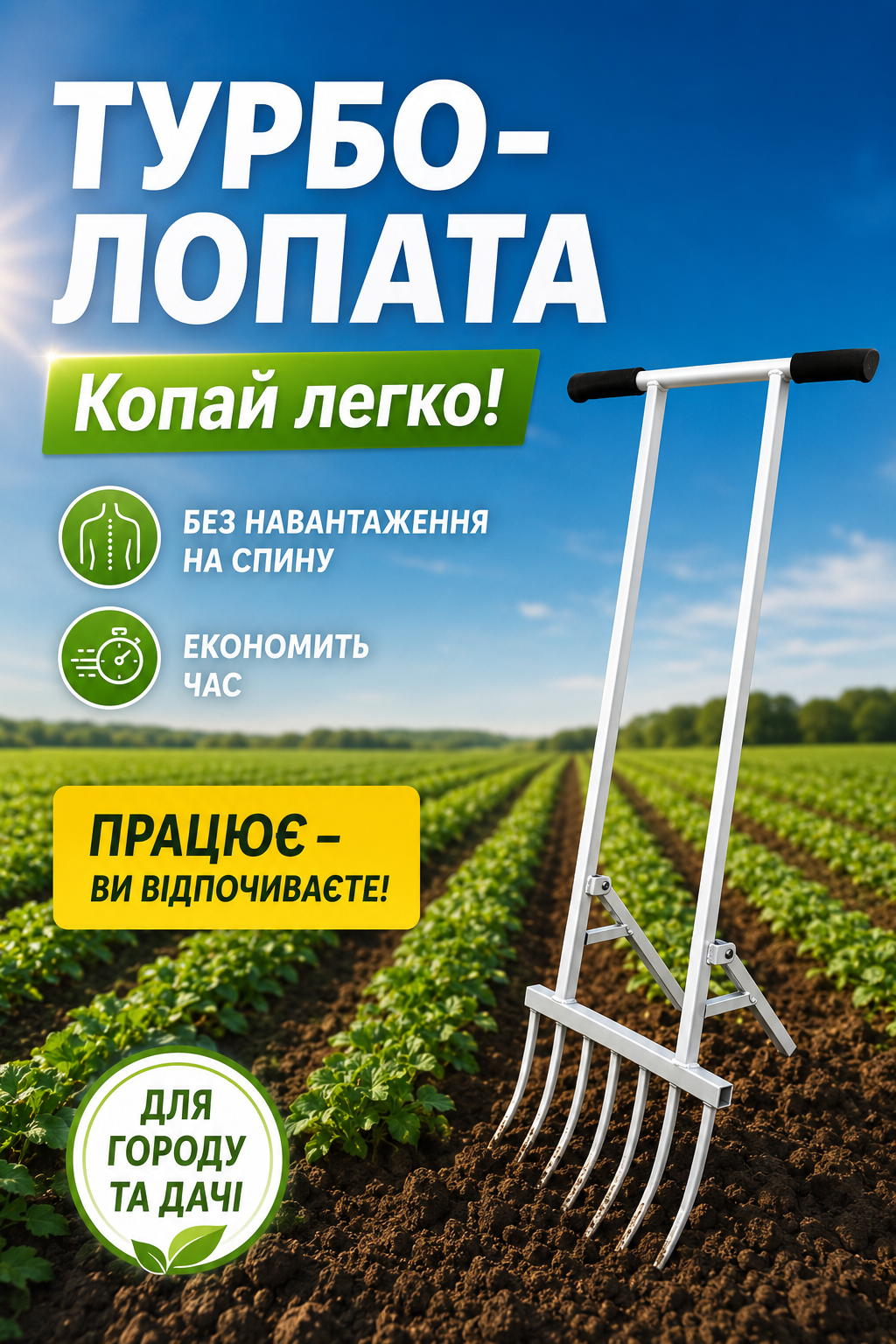 Турбо-Лопата - Супер-лопата для легкого скопування городу
